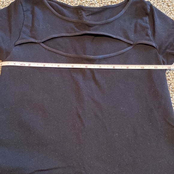Malibu Sugar Black Bodycon Dress Size Tween 7-14 w/ Short Sleeves and Cut Out - Picture 3 of 5